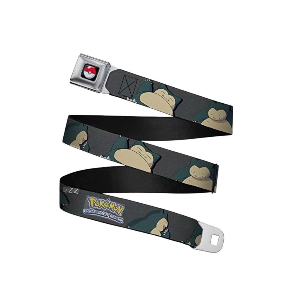 RARE Pokemon Snorlax Buckle-Down Belt Adjustable Gray Blue Waist @28”-48”